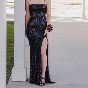 Black sequin prom dress. Size small. Floor length.